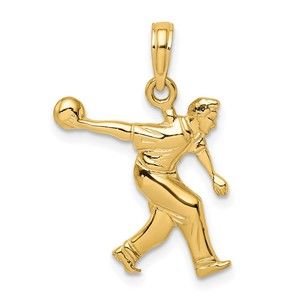 Million Charms 10k Yellow Gold Genuine Male Bowling Charm